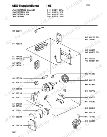 Взрыв-схема стиральной машины Aeg LTH56609    B - Схема узла Section4